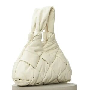 Bottega Veneta Padded Shoulder Bag White Leather